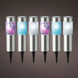 Kit 6 estacas solares modelo gaudi 22x6cm lumineo cores sortidas
