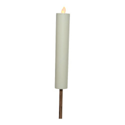 Vela solar efeito chama ø4x90cm branca lumineo