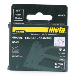 Agrafos n 3 de 6mm 1000 unid. gg306 mota