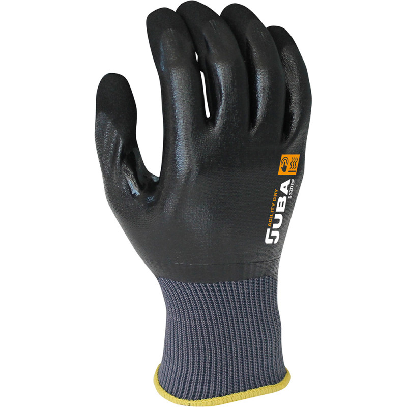 Luvas de trabalho em nylon/nitrilo preto tamanho 9