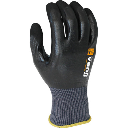 Luvas de trabalho em nylon/nitrilo preto tamanho 9