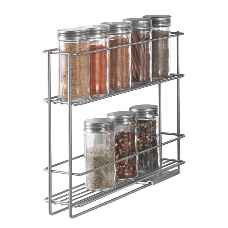 Suporte para temperos deslizante 2 prateleiras "in&out" 28x6x22cm metaltex