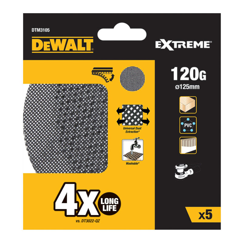Lixas de malha autoadesiva para lixadoras orbitais ø125 mm, grão: 120, pack 5 unidades