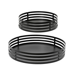 Conjunto de bandejas de ferro preto ø38 e ø28 cm, 2 peças