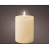 Vela de cera led, cor bege, superfície rústica ø7 x 11,2 cm