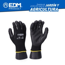Luvas de jardim e agricultura poliéster revestido de poliuretano tamanho 9