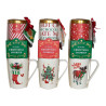 Caneca de natal com bolachas e mistura de chocolate quente. 3 variedade de modelos