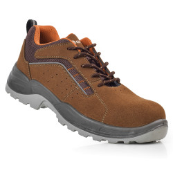 Sapatos de segurança lusitania de microfibra e camurça castanha s1p metalfree src tamanho 35 anibal