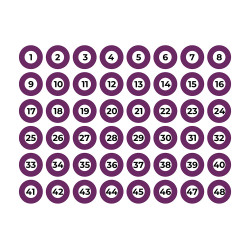 Folha adesiva a3 com 117 identificadores cor roxo edm