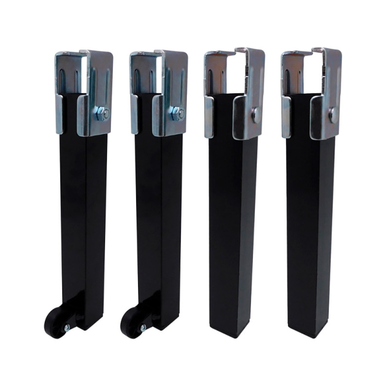 Conjunto de 4 pernas base pt25 30x30x260mm sem roda, preto 96401 micel