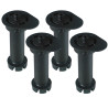 Pack 4 pernas de móveis redondos pt11 130-200mm ne 96301 micel