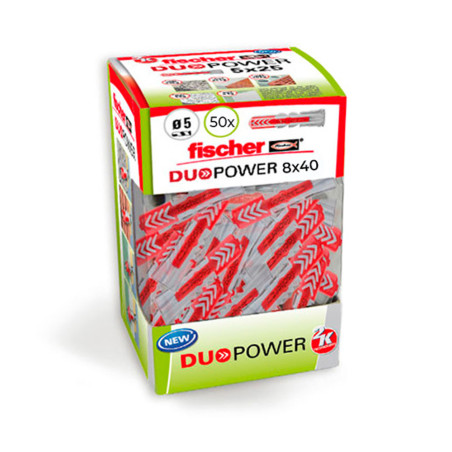 Bucha duopower ø8 x 40 mm, caixa 50 unid