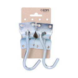2 unid. placa com gancho de cabide para rede 70x45mm cromada