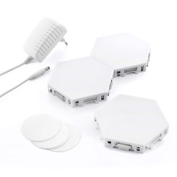 Kit de 3 paineis de led modulares magnéticos e táteis tilight innovagoods