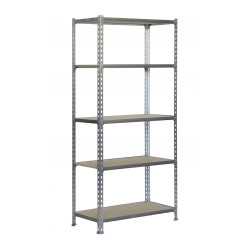 Estante metálica sem parafusos maderclick 5/400 galva/madeira simon rack