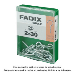 Caixa m 20 unid. camarão aberto zinco 2,0x30mm fadix