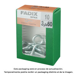 Caixa m 10 unid. camarão fechado zinco 3,5x60mm fadix