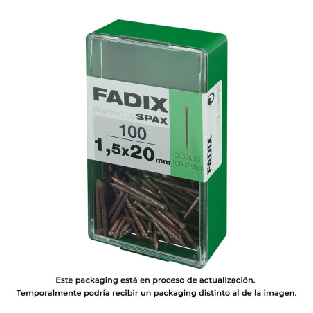 Caixa s 100 unid. prego de aço para rodapé 1,5x20mm fadix