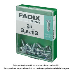 Caixa m 25 unid. parafuso rosca chapa cr zinco 3,5x13mm fadix