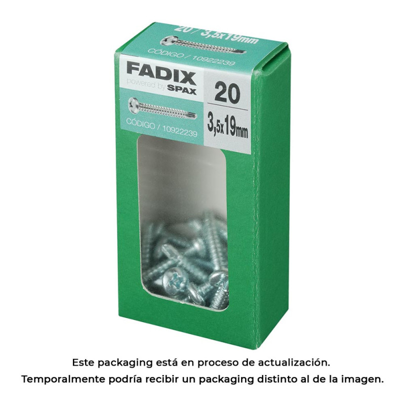 Caixa s 20 unid. parafuso rosca chapa cr autot. 3,5x19mm fadix
