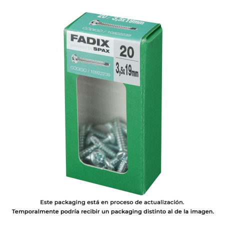 Caixa s 20 unid. parafuso rosca chapa cr autot. 3,5x19mm fadix