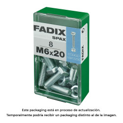 Caixa s 8 unid. parafuso metrico cab hex+porca zinco m 6x20mm fadix