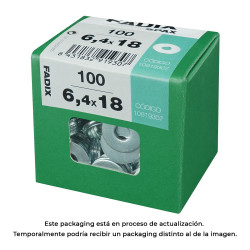 Caixa l 100 unid. anilha plana larga zinco 6,4x18mm fadix