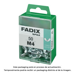 Caixa m 50 unid. porca auto-bloqueio zinco m 4 fadix
