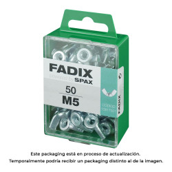 Caixa m 50 unid. porca auto-bloqueio zinco m 5 fadix
