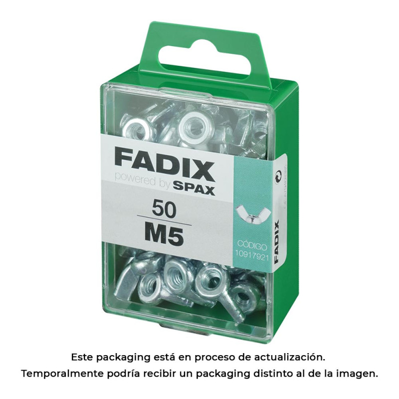 Caixa m 50 unid. porca auto-bloqueio zinco m 5 fadix
