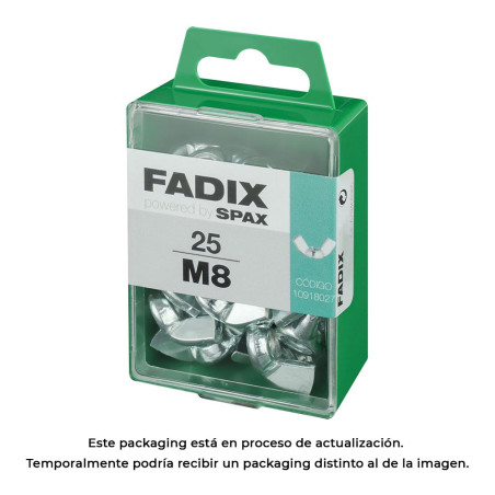 Caixa m 25 unid. porca auto-bloqueio zinco m 8 fadix