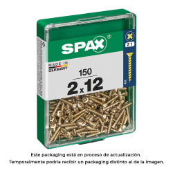 Caixa 150 unid. parafuso madeira spax cabeza plana yellox 2,0x12mm spax