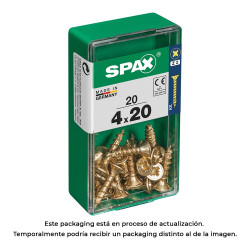 Caixa 20 unid. parafuso madeira cabeza plana yellox 4,0x20mm spax