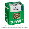 Caixa 75 unid. parafuso madeira cabeza plana yellox 4,5x50mm spax