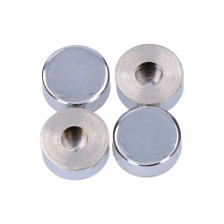 Embalagem 4 unidades. guarnição em latão com rosca lisa 14 mm níquel