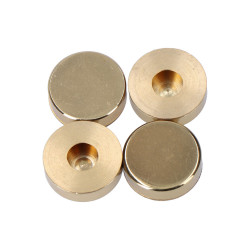 Pack 4 unidades decoração em latão rosca lisa 12 mm polido