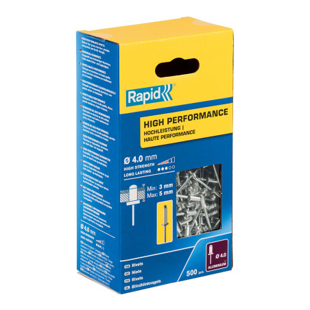 Caixa 500 rebites ø4x8mm - alto rendimento 5001432 rapid