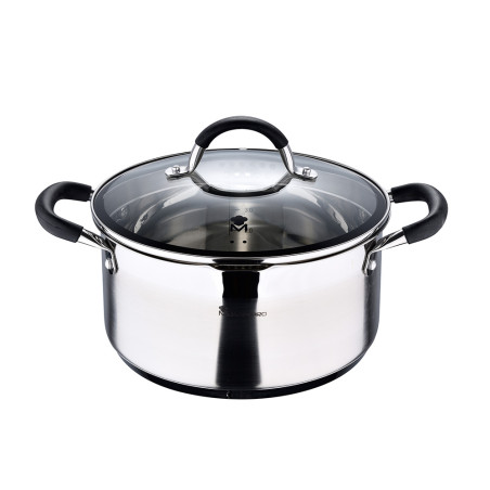 Panela ø24x12cm 5l inox com tampa foodies bgmp-1502-bk masterpro