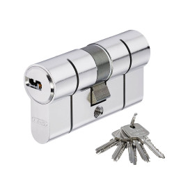 Cilindro perfil europeu chave pontos níquel e dupla embraiagem 30/40mm - d66 n 30/40 abus