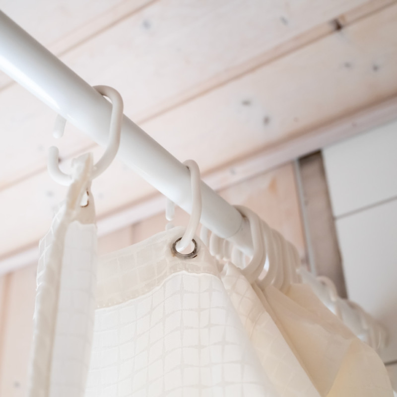 Varão branco para cortina angular de 70 x 100 a 175 cm