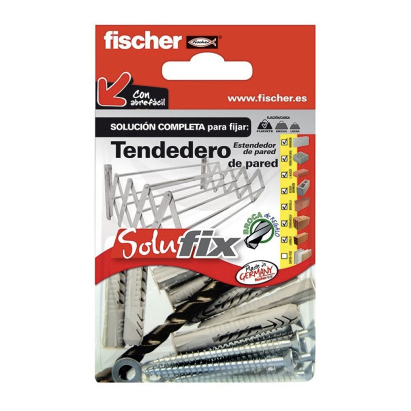 Kit fixação estendais de parede 569814 solufix fischer