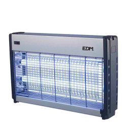 Mata insetos elétrico profissional 2x15w 100m 49x10x31cm cor cromado/preto edm