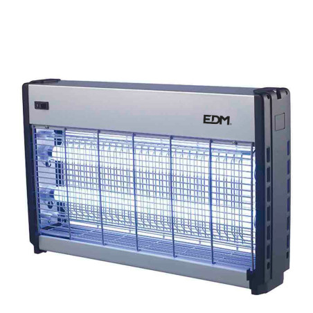 Mata insetos elétrico profissional 2x15w 100m 49x10x31cm cor cromado/preto edm