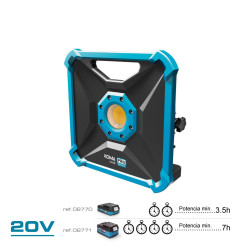 FOCO PROJETOR LED 20W 1800lm (SEM BATERIA E CARREGADOR) 22,8x7x22,8cm KOMA TOOLS