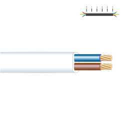 Cabo paralelo h05vvh2-f 2 x 1,00 mm, branco euro/m