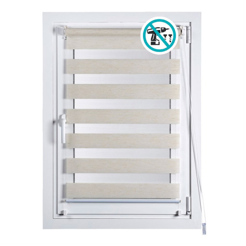 Estore de rolo cup&fix noite&dia linho 150x180cm cintacor - storplanet