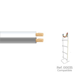 Cabo paralelo branco e cinza 2x0,75mm "áudio" euro/m (bobina pequena ø180x60mm)