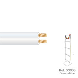 Cabo paralelo 2x1,5mm branco "áudio" euro/m (bobina pequena ø200x80mm)