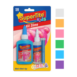 Kit slime, blíster 60 ml x 20 ml x 4 g. cores / modelos diversos