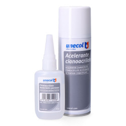 Kit acelerante + ciano m. porosos, emb. 50 g + spray 200 ml